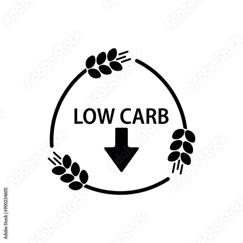 LOW CARB icon on white background