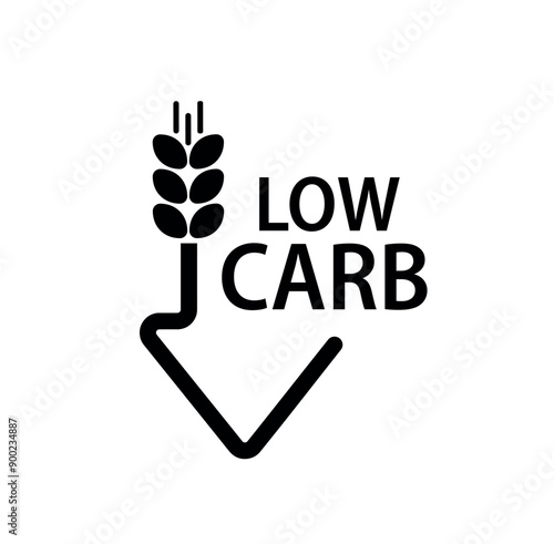 LOW CARB icon on white background