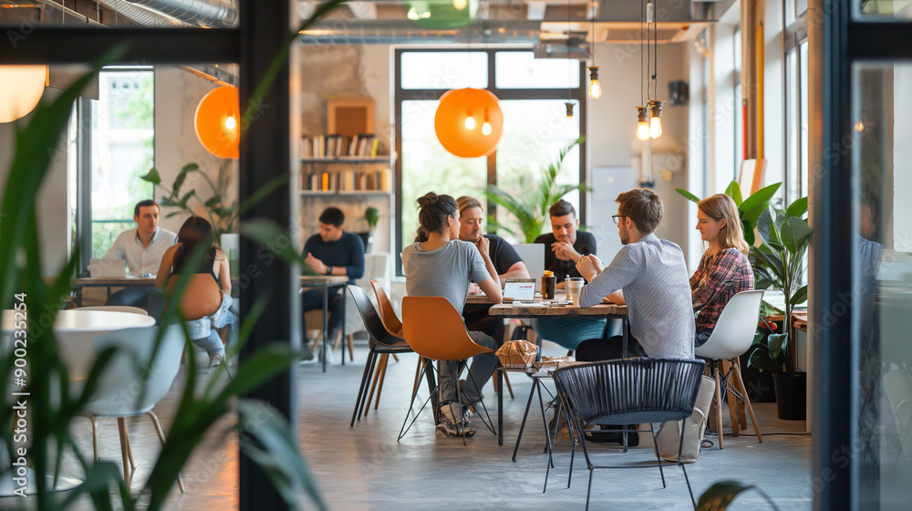 Obraz premium The atmosphere seems to be casual and relaxed