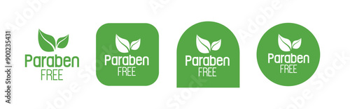 paraben free sign on white background	
