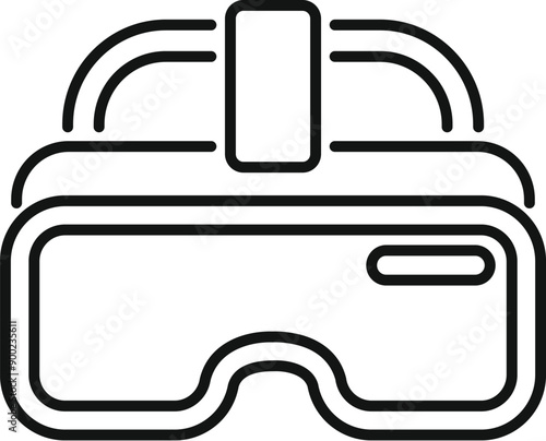 Simple icon of a vr headset, designed with thick lines and a focus on its key features