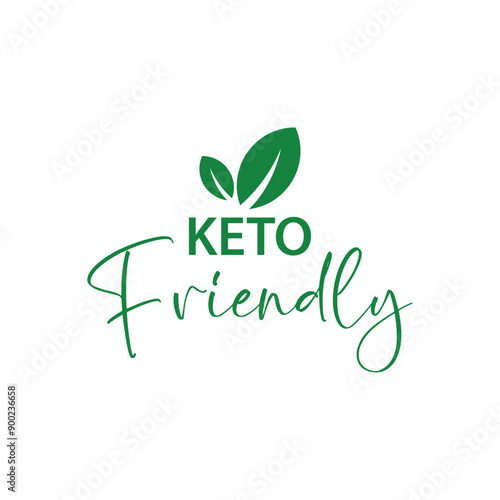 keto friendly sign on white background