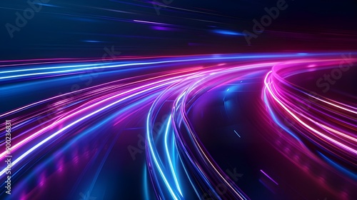 digital neon light abstract motion design. Ganerative AI