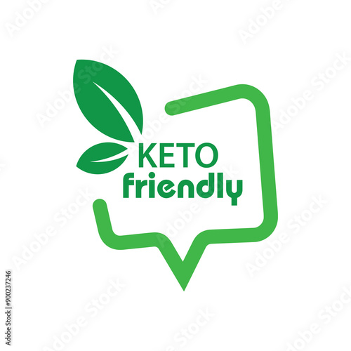 keto friendly sign on white background