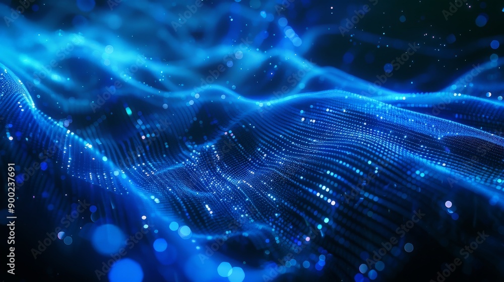 A blue wave with a lot of sparkles in it A blue wave with a lot of sparkles in it