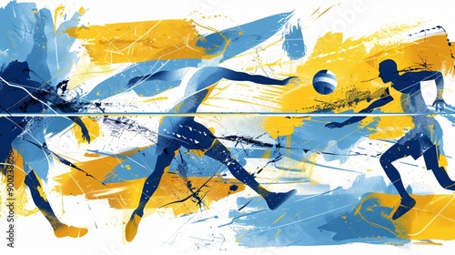 Abstract Volleyball Illustration