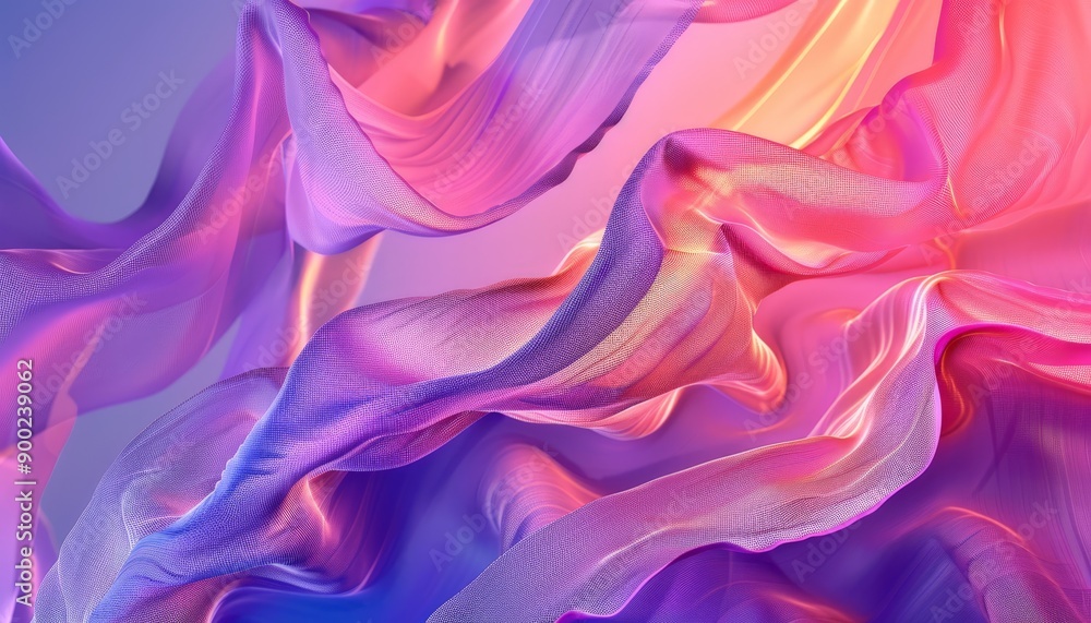 Obraz premium A colorful, abstract image of a purple and pink wave