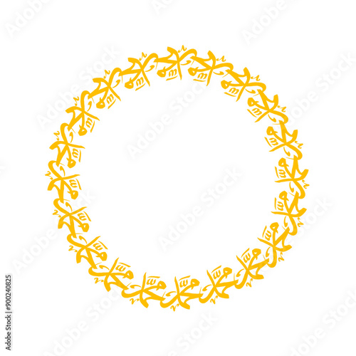 Islamic gold circle calligraphy element name Muhammad transparent