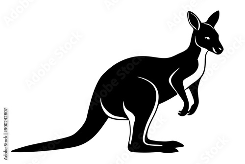 kangaroo silhouette, kangaroo icon vector illustration, kangaroo logo

