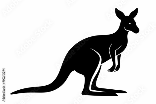 kangaroo silhouette, kangaroo icon vector illustration, kangaroo logo

