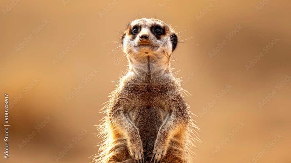 Fototapeta premium Meerkat, portrait, watchful, sentinel. Generative AI
