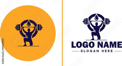 CrossFit Gym icon Functional fitness center HIIT gym Cross-training facility flat logo sign symbol editable vector