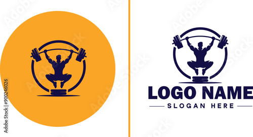 CrossFit Gym icon Functional fitness center HIIT gym Cross-training facility flat logo sign symbol editable vector