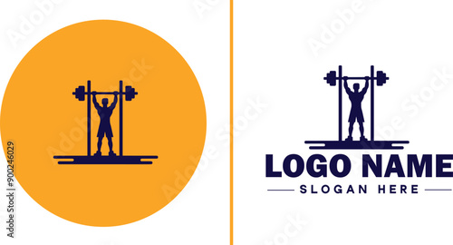 CrossFit Gym icon Functional fitness center HIIT gym Cross-training facility flat logo sign symbol editable vector