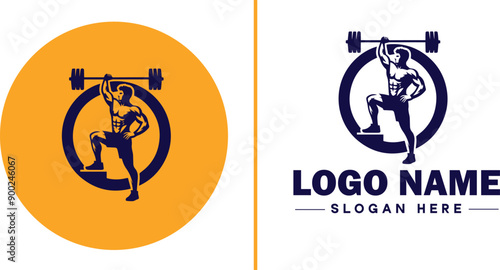 CrossFit Gym icon Functional fitness center HIIT gym Cross-training facility flat logo sign symbol editable vector
