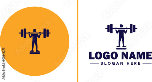 CrossFit Gym icon Functional fitness center HIIT gym Cross-training facility flat logo sign symbol editable vector