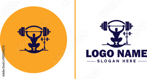 CrossFit Gym icon Functional fitness center HIIT gym Cross-training facility flat logo sign symbol editable vector