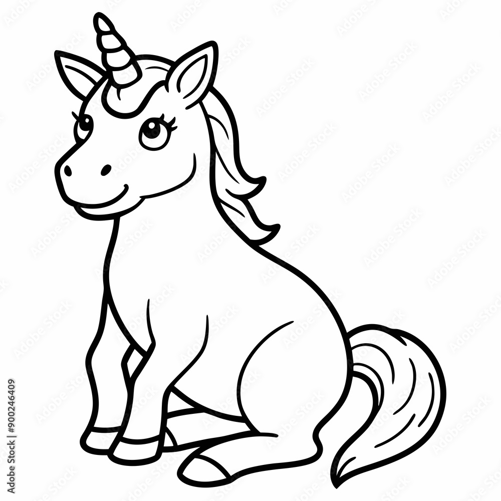 Cute Cartoon Unicorns line art isolated on white background. Vector illustration for coloring books
Cute Cartoon Unicorns line art isolated on white background. Vector illustration for coloring books