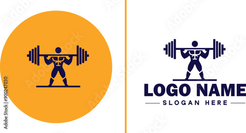 CrossFit Gym icon Functional fitness center HIIT gym Cross-training facility flat logo sign symbol editable vector