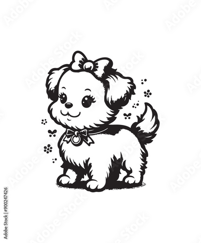 Cute cartoon puppy vector art,graphics Cute cartoon puppys icons set,vintage illustration Cute cartoon puppy clipart,vector Cute cartoon puppys flat style artwork design photo