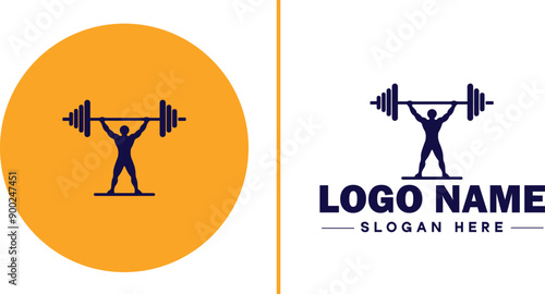 CrossFit Gym icon Functional fitness center HIIT gym Cross-training facility flat logo sign symbol editable vector