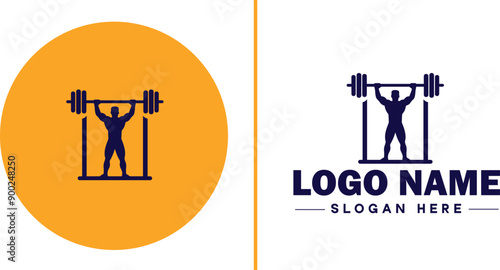CrossFit Gym icon Functional fitness center HIIT gym Cross-training facility flat logo sign symbol editable vector