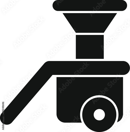 Modern electric juicer extracting juice from fruits and vegetables on white background