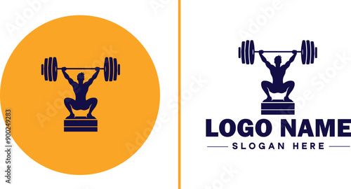 CrossFit Gym icon Functional fitness center HIIT gym Cross-training facility flat logo sign symbol editable vector