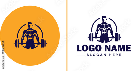 CrossFit Gym icon Functional fitness center HIIT gym Cross-training facility flat logo sign symbol editable vector