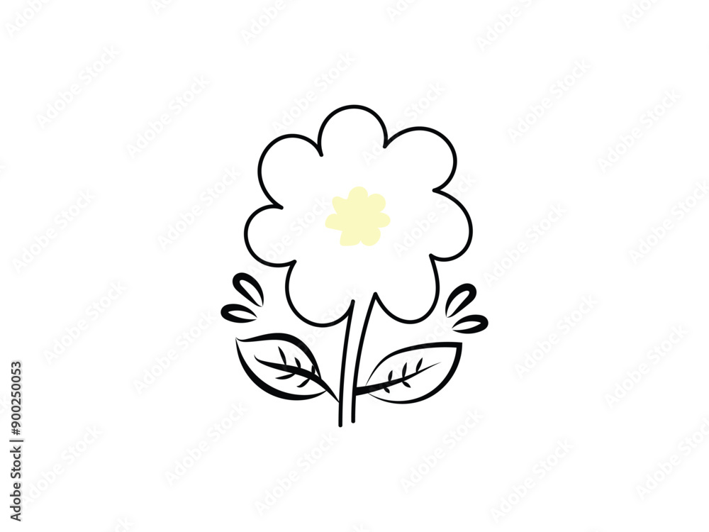 Flat, simple flower outline. Flat, simple flower outline.