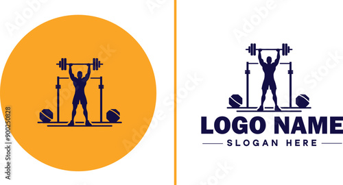 CrossFit Gym icon Functional fitness center HIIT gym Cross-training facility flat logo sign symbol editable vector