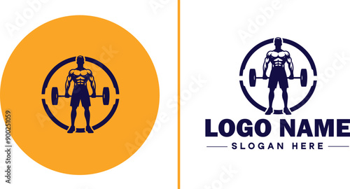 CrossFit Gym icon Functional fitness center HIIT gym Cross-training facility flat logo sign symbol editable vector