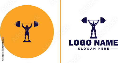 CrossFit Gym icon Functional fitness center HIIT gym Cross-training facility flat logo sign symbol editable vector