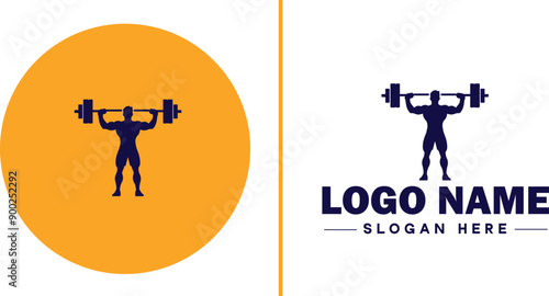 CrossFit Gym icon Functional fitness center HIIT gym Cross-training facility flat logo sign symbol editable vector