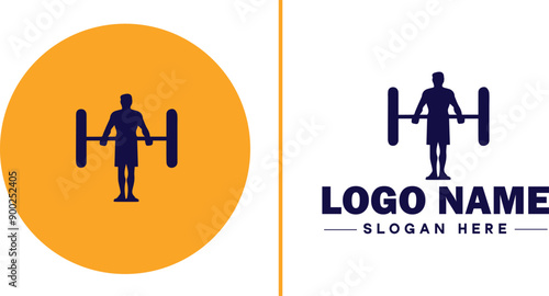CrossFit Gym icon Functional fitness center HIIT gym Cross-training facility flat logo sign symbol editable vector