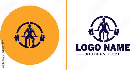 CrossFit Gym icon Functional fitness center HIIT gym Cross-training facility flat logo sign symbol editable vector