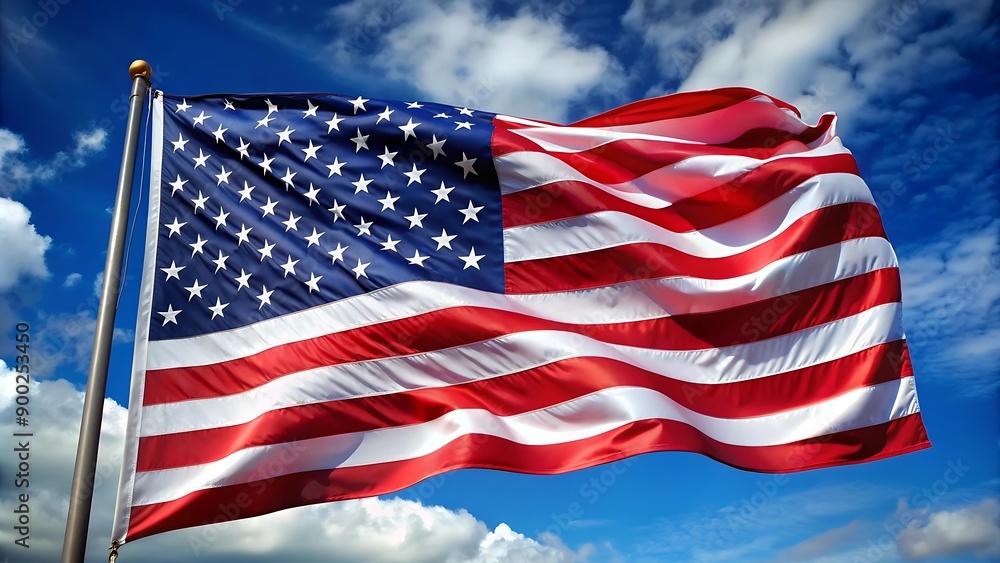 American Flag Waving in the Wind. American Flag Waving in the Wind.
