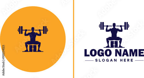 CrossFit Gym icon Functional fitness center HIIT gym Cross-training facility flat logo sign symbol editable vector