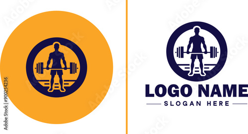 CrossFit Gym icon Functional fitness center HIIT gym Cross-training facility flat logo sign symbol editable vector