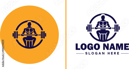 CrossFit Gym icon Functional fitness center HIIT gym Cross-training facility flat logo sign symbol editable vector
