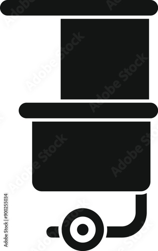 Silhouette of medical equipment cart standing in hospital room or doctor's office