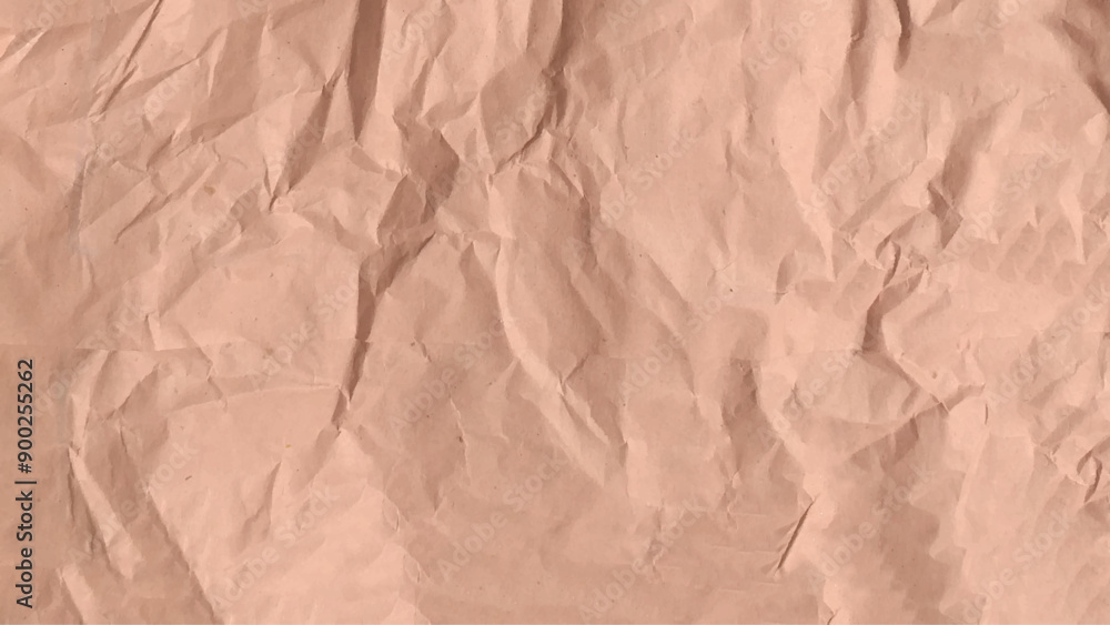 Fototapeta premium Brown wrinkle recycle paper background, Brown Craft crumpled paper, cardboard background. Vector 