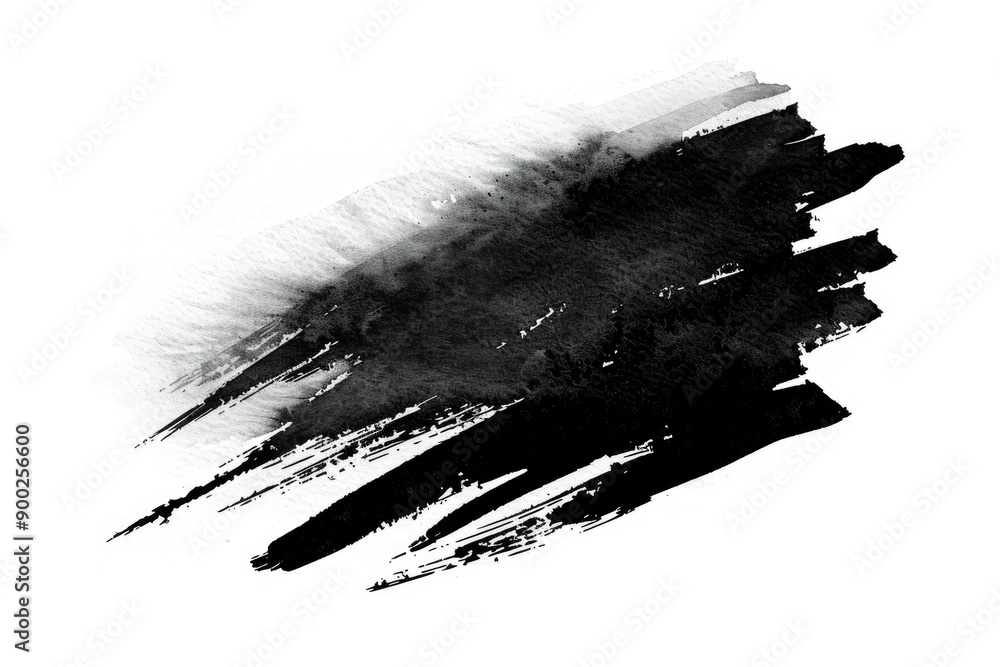 Abstract Black Ink Stroke on White Background Abstract Black Ink Stroke on White Background