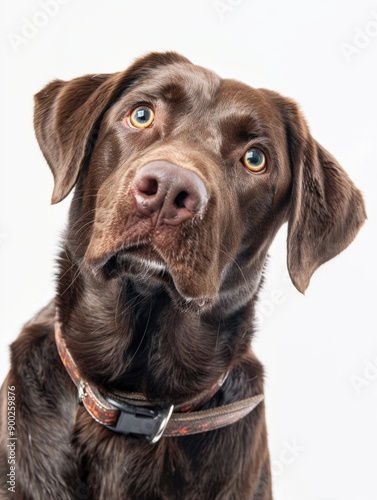 Close-up view of a dog wearing a collar