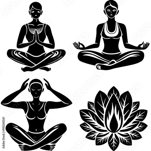 Yoga Poses Vector