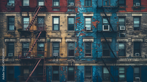 A decaying, jam-packed housing complex