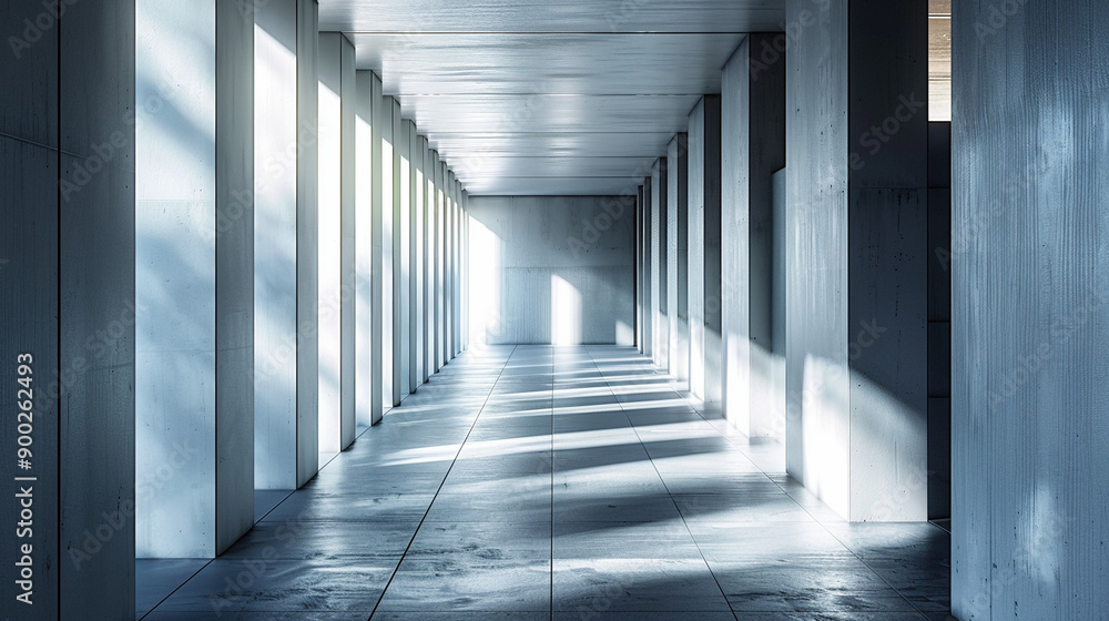 Futuristic Corridor: Illuminated by the Dance of Light and Shadow Futuristic Corridor: Illuminated by the Dance of Light and Shadow