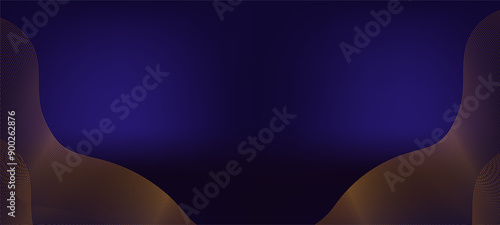 Blue background with golden lines, Luxury style design template concept