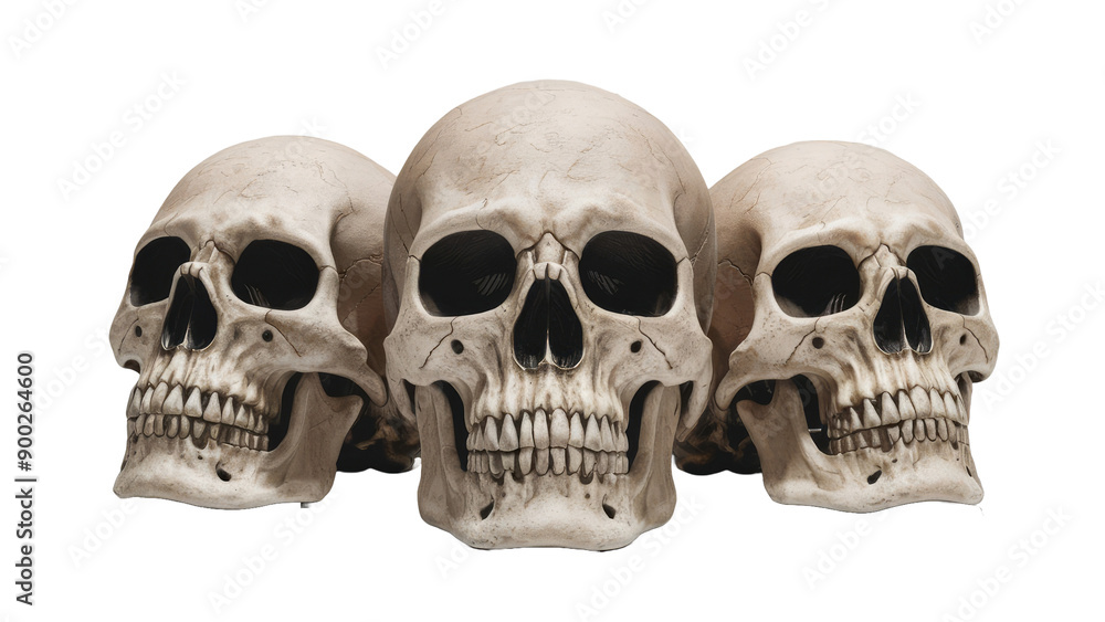 Naklejka premium set of skulls isolated on white background. 