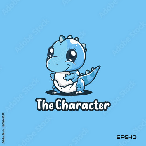 Cute little crocodile logo, vector, mascot, character, cartoon, illustration